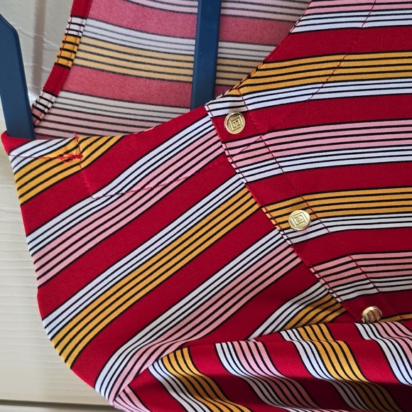 LIZ CLAIBORNE WOMEN'S PLUS SIZE RED STRIPED SHORT SLEEVES SUMMER TOP SIZE 3X - Picture 5 of 16